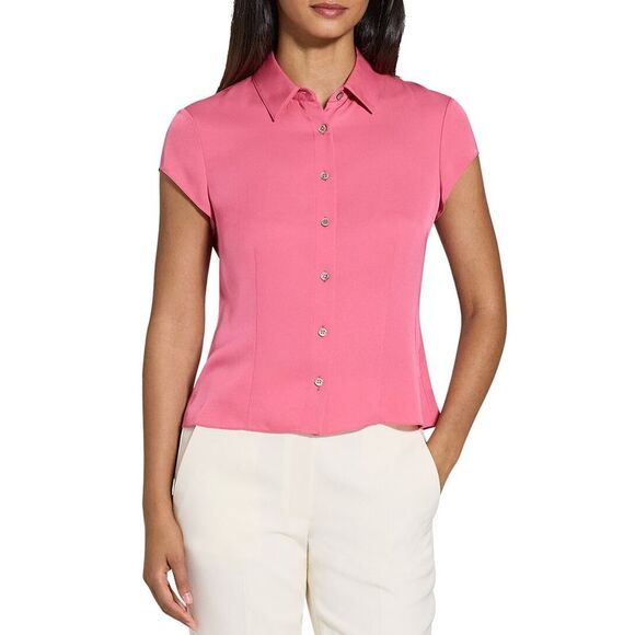 Theory Womens  Cap Sleeve Silk Blouse - Picture 1 of 3